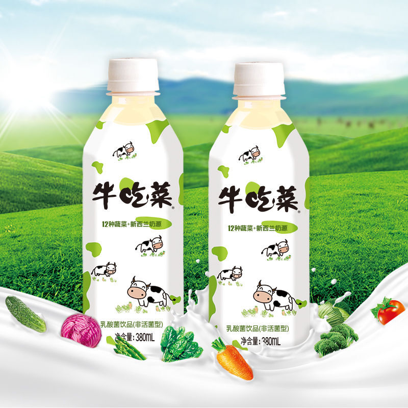 牛吃菜贝奇菜仔奶380ml6瓶原味果蔬益生菌酸奶儿童营养早餐乳酸菌饮料