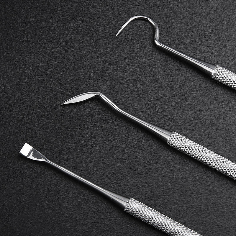 牙医工具口腔清理去牙结石牙垢探针牙医镊子牙镜剔牙器金属盒套装探针