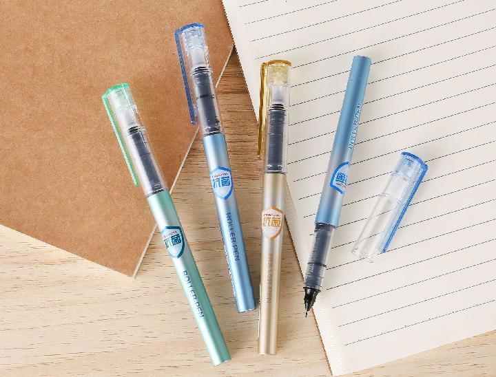 京创奥德美直液式走珠笔学生用黑色黑水笔考试中性笔芯办公签字笔