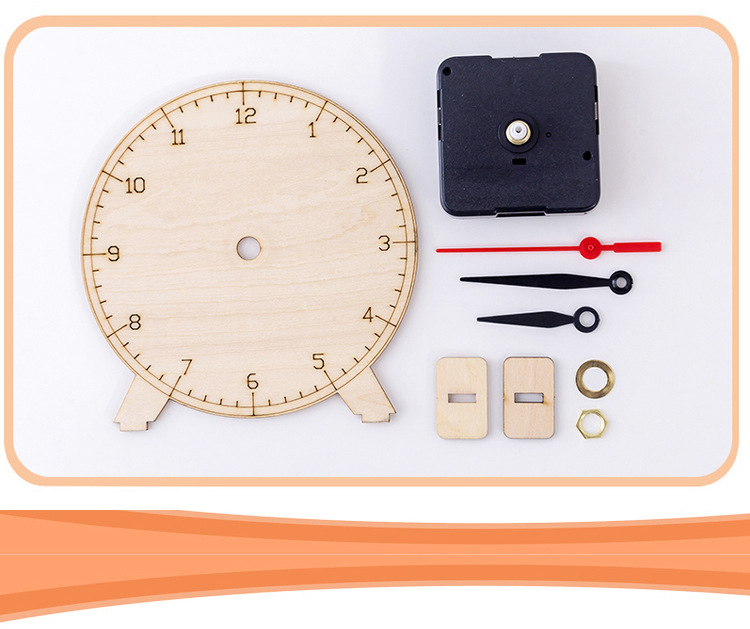 创意diy涂色手工自装自制时钟材料包钟表模型小学生认识时间时钟教具