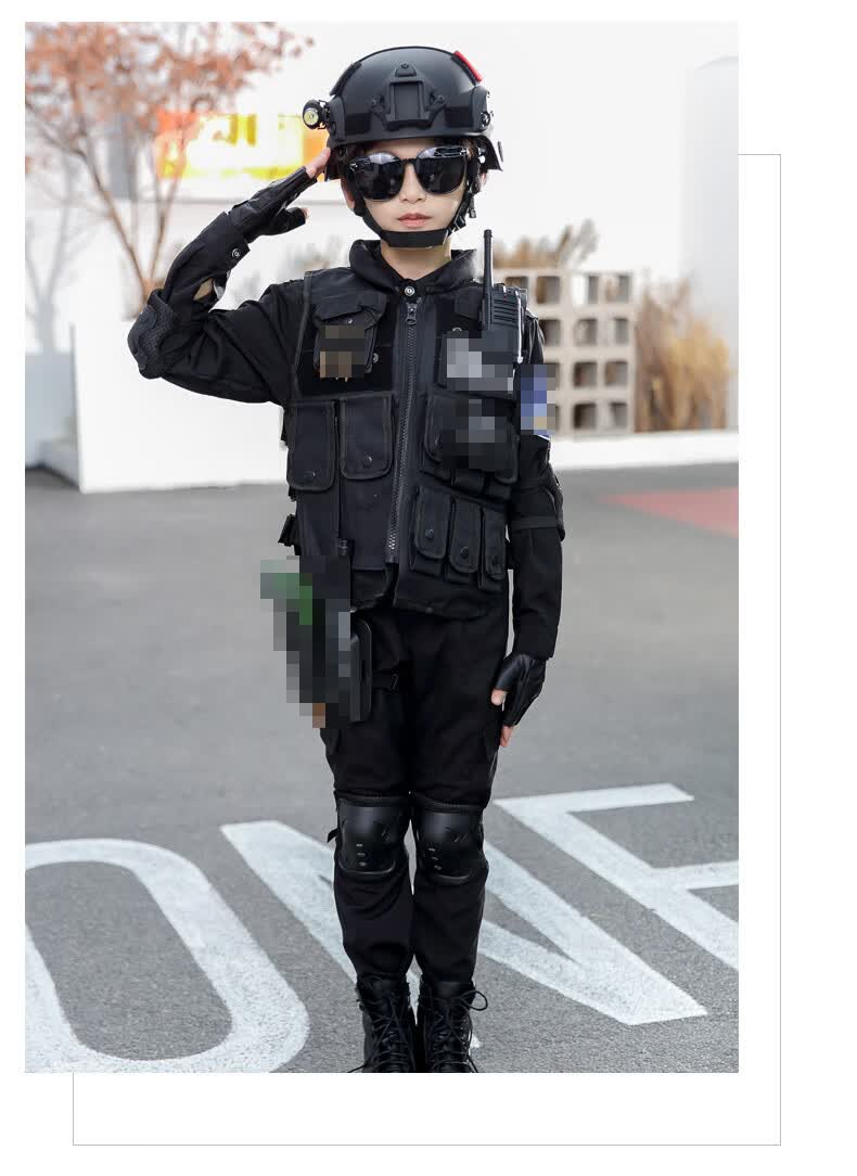 儿童军人套装特种兵军迷服装春秋套警察服警官服男孩警装特警衣服军人