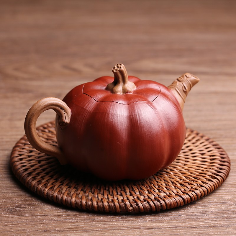 南瓜壶紫砂壶宜兴紫砂壶南瓜壶丰收仿生器花器纯全手工名家泡茶小品壶