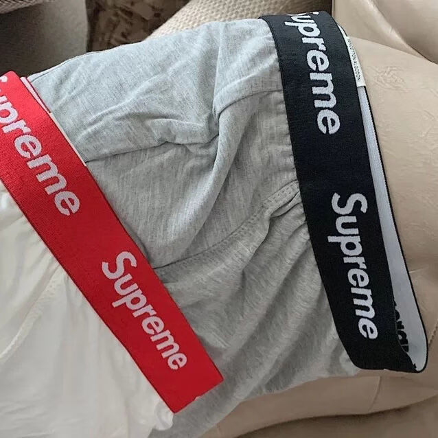 潮流supreme男士内裤个性透气纯棉平角裤sup青年男士四角裤 sup男四角