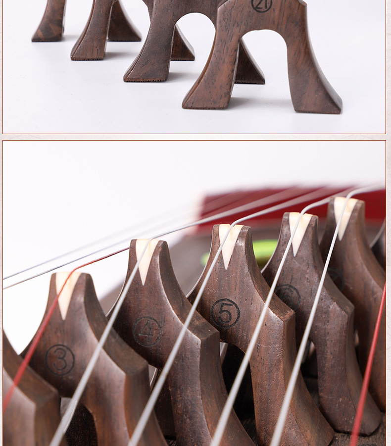 古筝筝码单个配件古筝琴码整套敦煌通用防滑送摆放示意图雁柱红木筝码