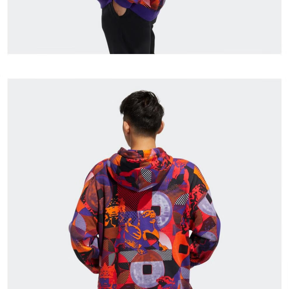 adidas阿迪达斯卫衣男三叶草新年限定红色运动休闲上衣外套gn5448gn