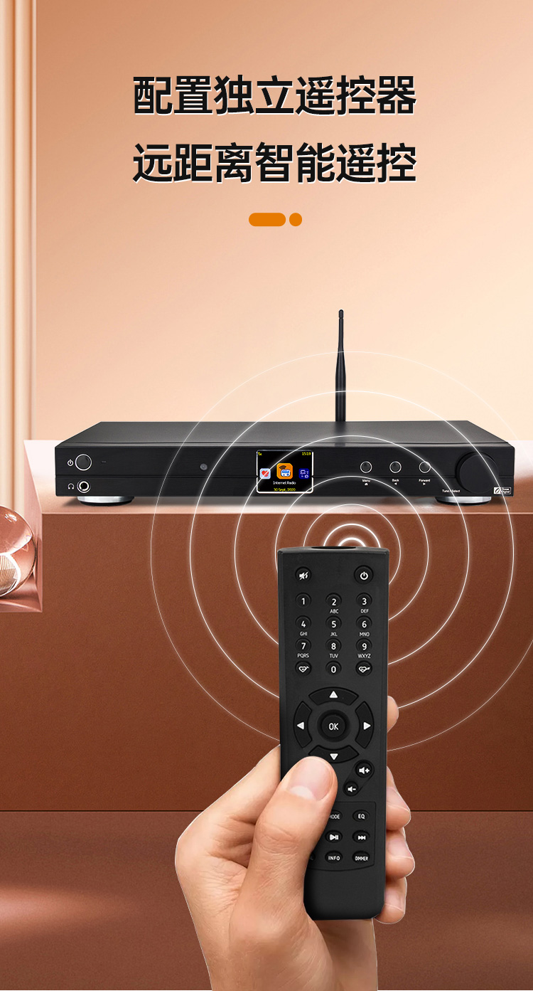 年货节海弦网络收音机10fm调频智能wifi无线蓝牙老人发烧级广播wr50cd