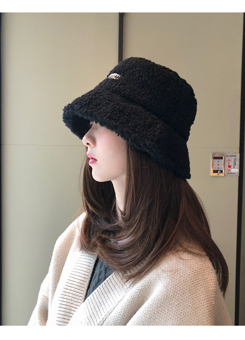 渔夫帽假发假发帽子一体女秋冬时尚仿羊羔绒网红渔夫帽百搭短发内扣