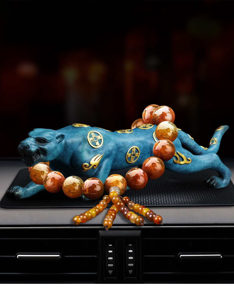 2022新款金钱豹汽车摆件 金钱豹2021新款男士豹子车载大气中控台车内