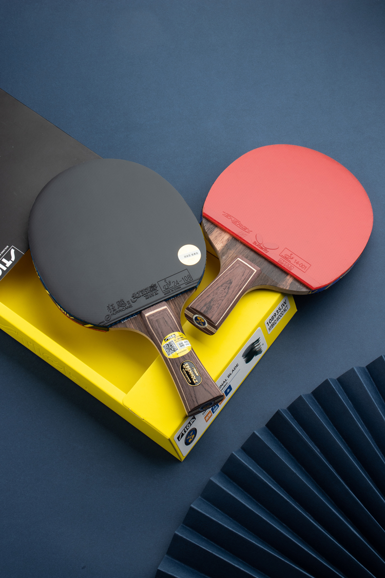 斯蒂卡七 进攻型 乒乓球底板 球拍 乒乓球拍张继科 黑檀7横板(套餐三