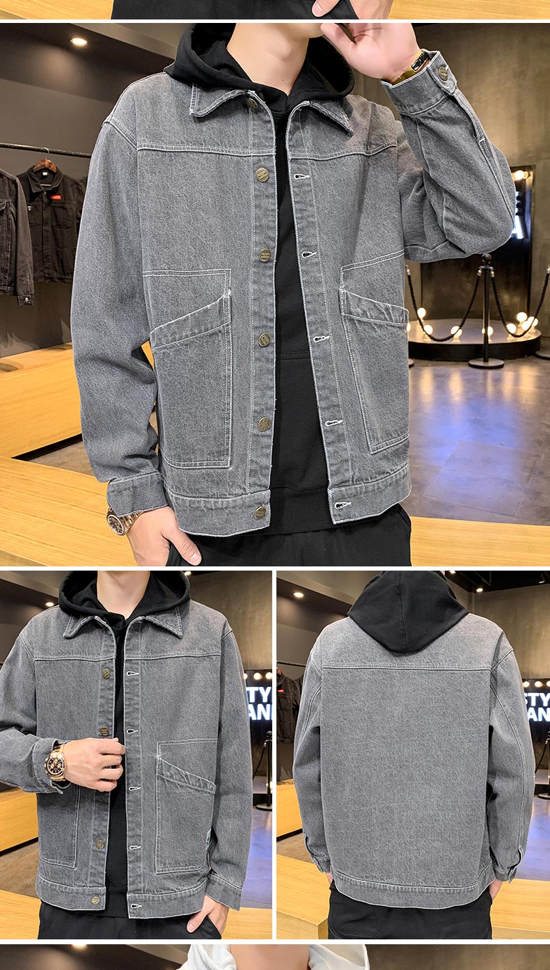 耐克男士牛仔外套2021新款春秋季工装上衣韩版潮流休闲棒球服夹克