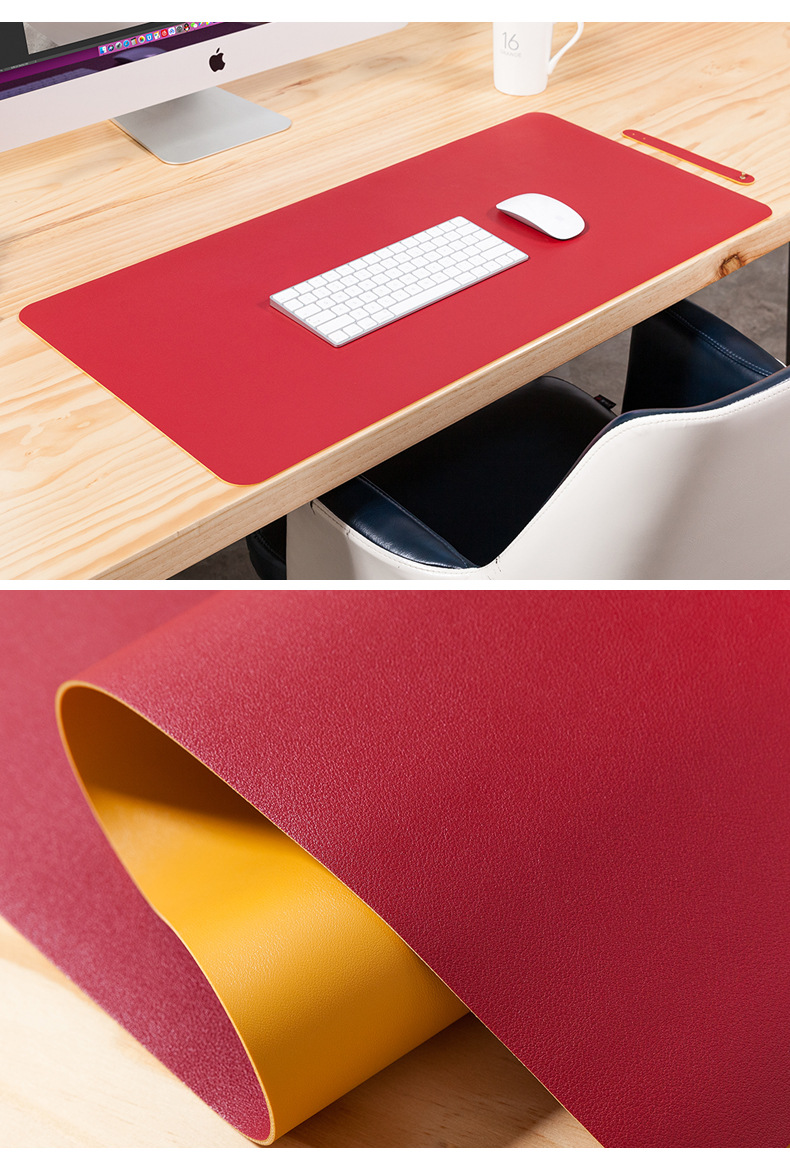 bejoy超大号鼠标垫电脑办公皮革桌垫广告写字书桌垫定制图单面黑色60x