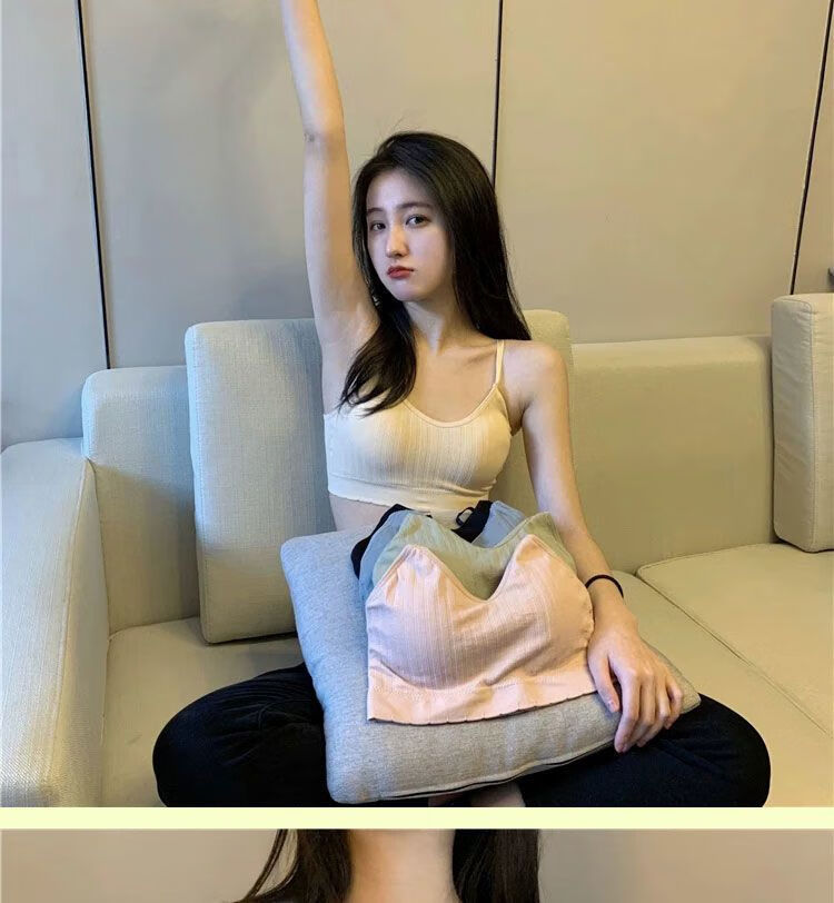 60美背吊带网红内衣一体式文胸女小背心抹胸无钢圈运动聚拢裹胸艾玲
