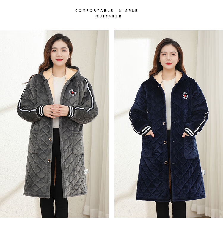 秋冬加绒罩衣女加厚成人长袖护衣外套工作服男厨房外穿大褂围裙升级