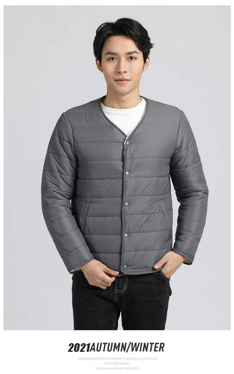 京选国货swjeans男士羊羔绒棉衣袄服冬季短款轻薄小内穿打底防寒服