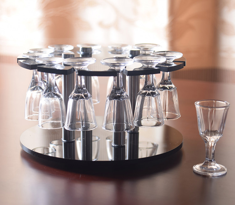 茅台杯架酒架家用高脚白酒套装悬挂架子白酒杯架h形倒挂架6孔不含杯