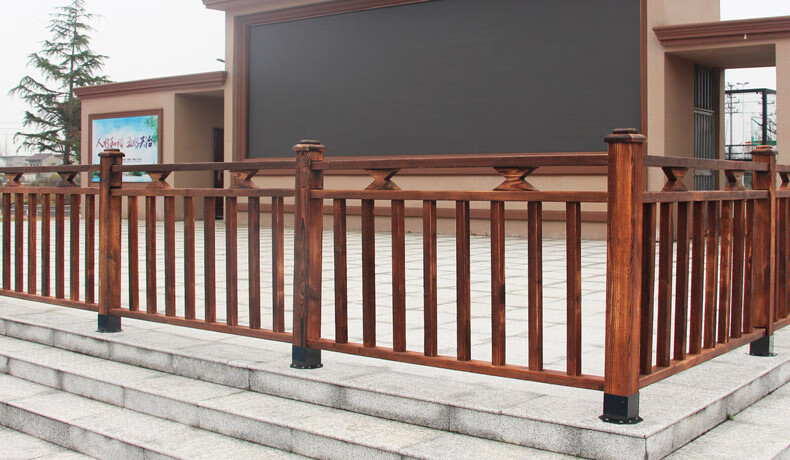 栏杆安全护拦室外栏杆防腐木护栏实木户外室外碳化木栅栏庭院隔断别墅