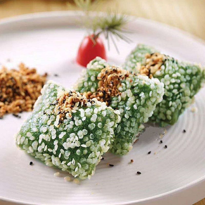 峰仔艾草劲糕20个早餐冷冻油炸小吃速冻糯米糍粑店半成品传统糯米糕