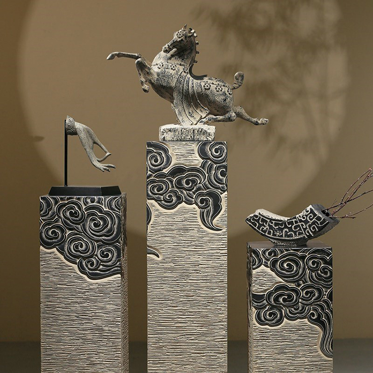 翱钒 石雕拴马桩仿古青石祥云柱麒麟狮子貔貅拴马桩庭院汉白玉祥云柱