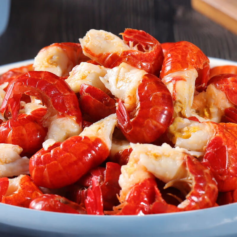 净重无冰衣龙虾尾冷冻鲜活无冰衣大号生虾尾去头小龙虾球批发无冰衣