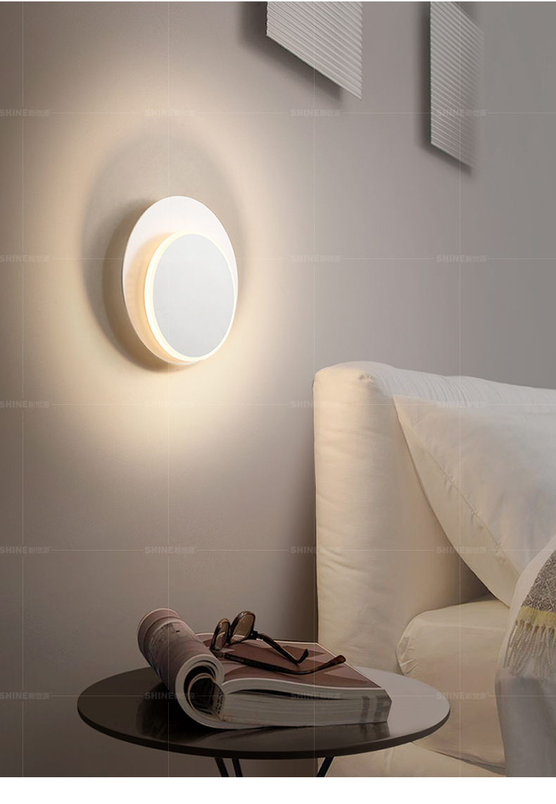 新世源牌北欧客厅顶灯简约现代客厅背景墙餐厅卧室书房创意旋转壁灯