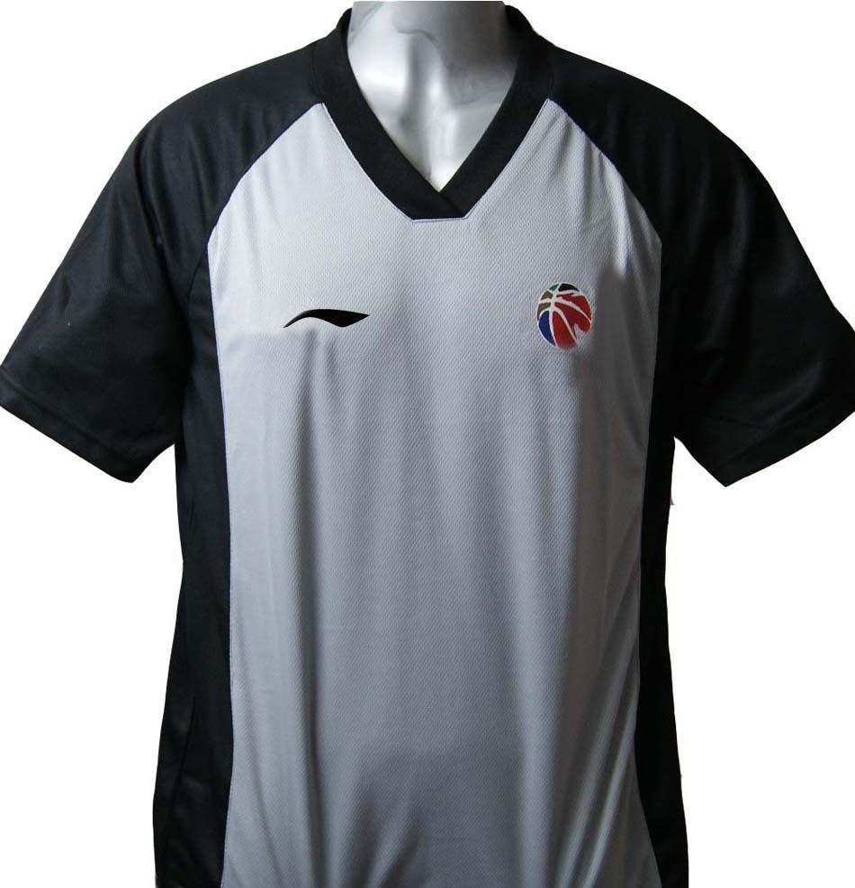 cba篮球裁判服裁判员上衣裁判裤子黑色长裤套装黑灰经典上衣入门皮筋