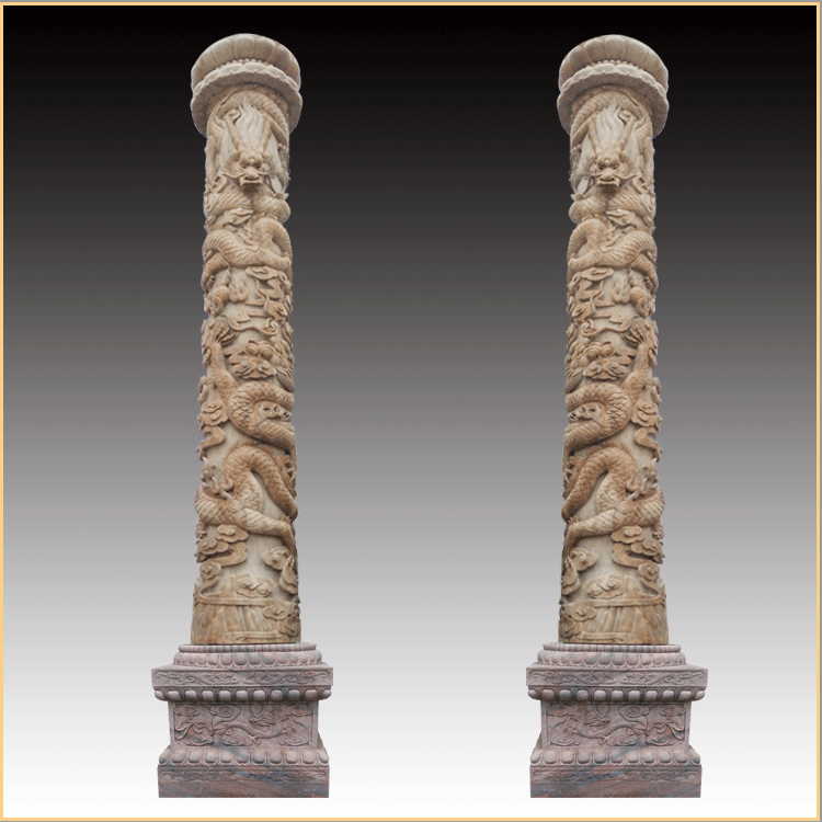 高品质石雕华表石雕盘柱云柱大理石罗柱十二生肖柱广场文化柱子 设计