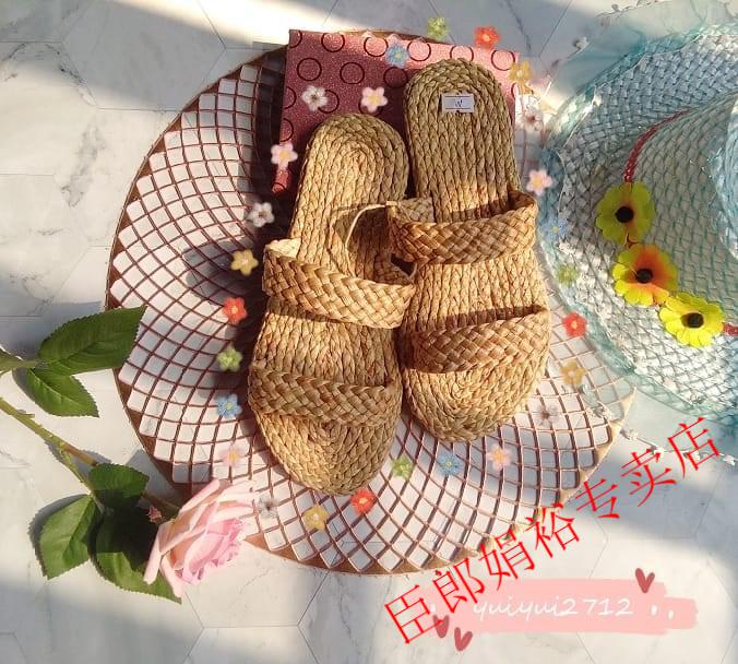 臣郎泰国纯手工编织草鞋 舒适透气凉鞋 罗马沙滩度假平底拖鞋 男女鞋