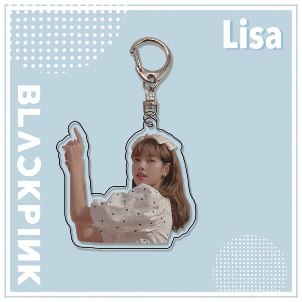 lisa周边lisa钥匙扣链书包挂件blackpink周边双面高清写真挂饰创意
