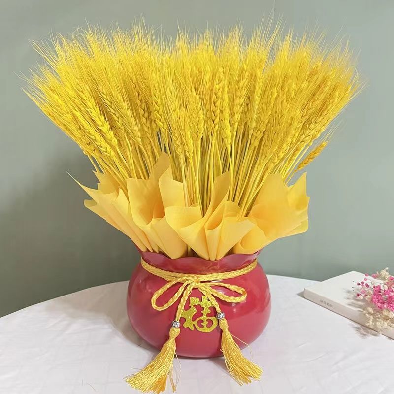 草编花篮挂墙钱袋黄金麦穗抱抱福桶开业大麦花篮 黄金麦穗400支【图片