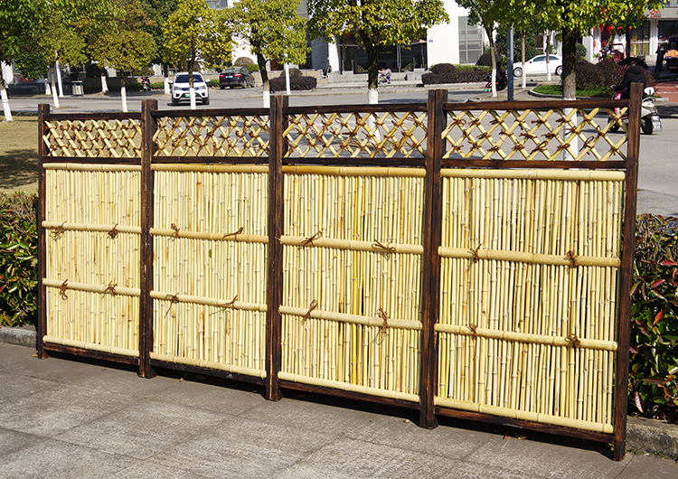 防腐木日式竹篱笆竹栅栏围栏户外庭院日系屏风民宿装饰 防腐木0.45米