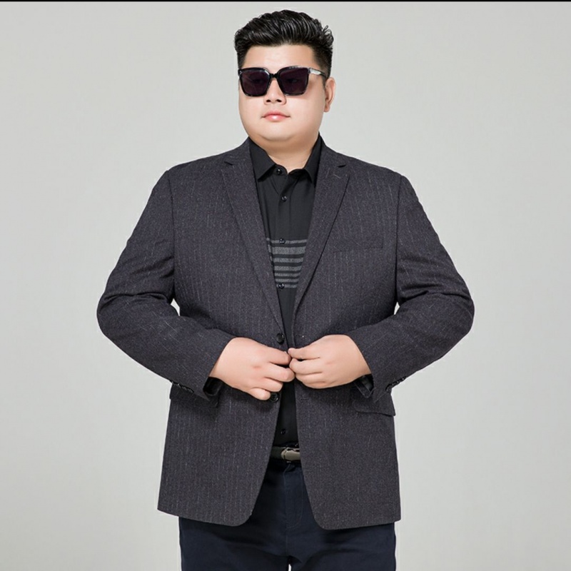 加肥加大码西服外套男秋冬休闲西装胖子休闲商务宽松肥佬便服单西灰色