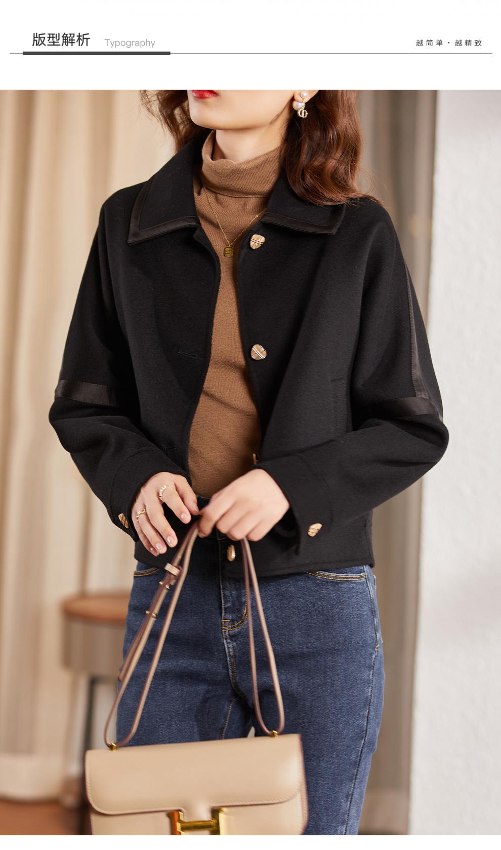 【2021冬新品】梵希蔓秋冬毛呢外套女时尚气质短款呢子大衣温柔系小