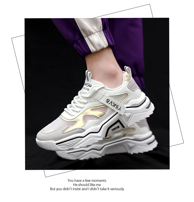 西湮男鞋休闲鞋男韩版潮流网面运动鞋ins潮牌青少年