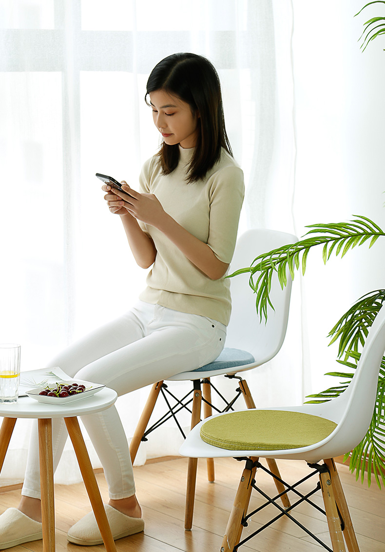 圆凳子坐垫透气记忆棉圆形坐垫椅子圆垫棉麻透气座垫圆凳子垫子地上屁