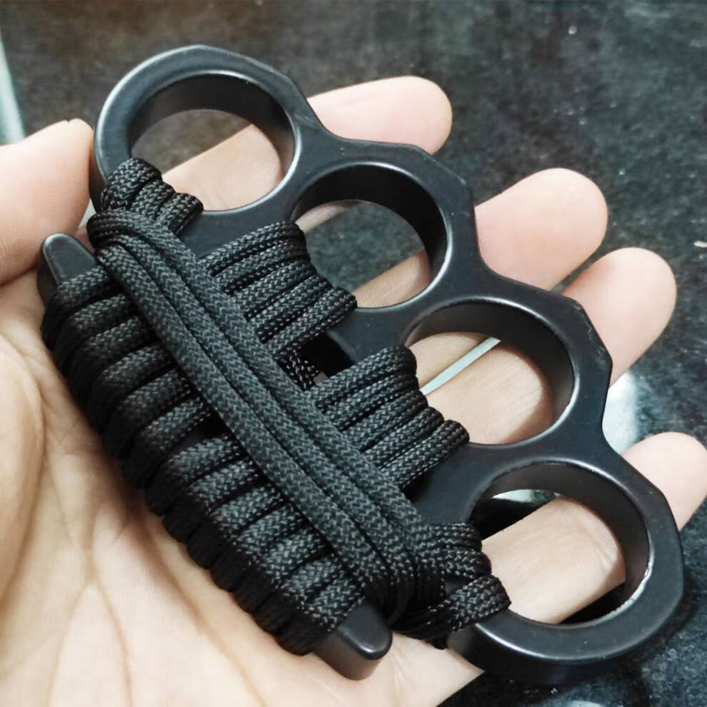 手指虎 拳扣指虎车载逃生器野营两指扣双四单手撑戒 银灰虎加厚 标准