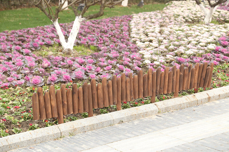 花圃围栏室外户外防腐木花园花坛花池插地装饰小栅栏篱笆圆木围篱 (插