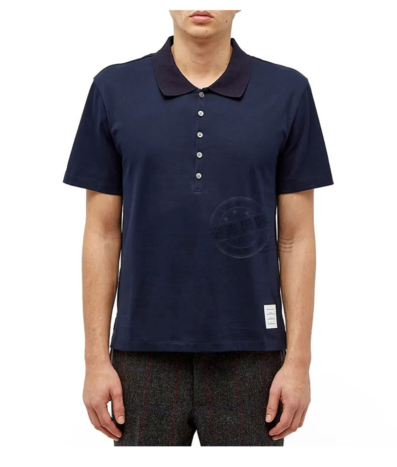 thom browne汤姆布朗tb男装t恤条纹翻领短袖polo衫mjp052a 0042 灰色