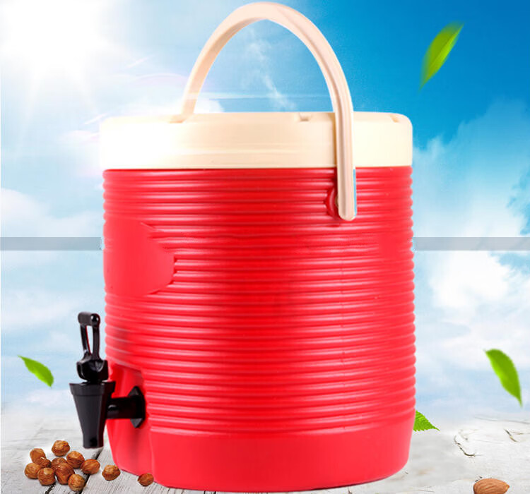 大容量塑料商用奶茶保温桶咖啡果汁豆浆饮料桶开水桶13l红色保温桶