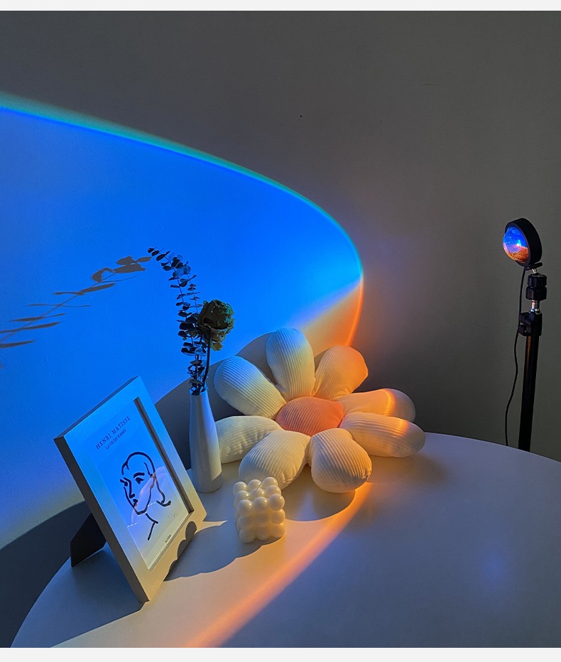 夕阳落日灯落地灯卧室房间氛围灯创意艺术ins客厅投影灯网红拍照神器