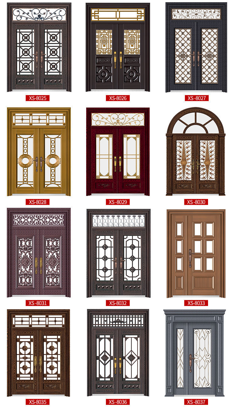 大门对开门铜门大门家用乡村庭院 防爆玻璃甲级门 款式7【图片 价格
