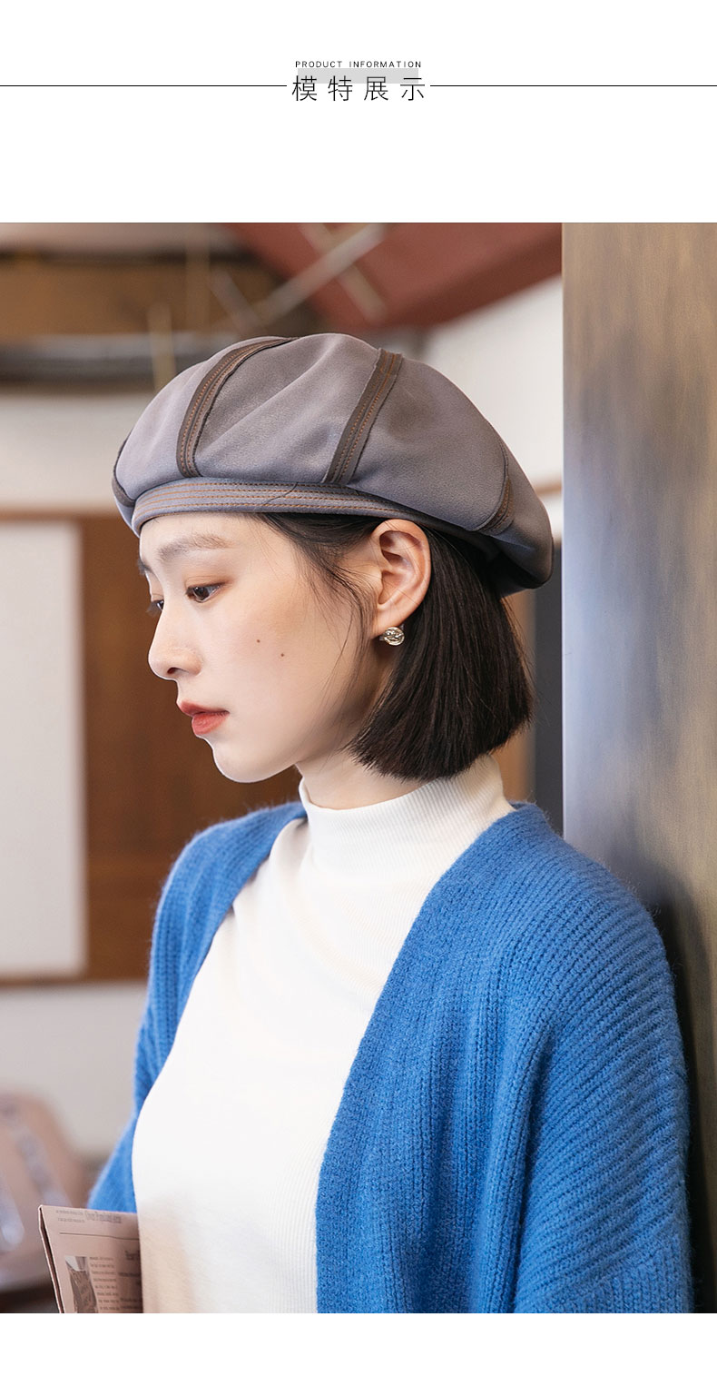 玛芮百利mauropoli新款贝雷帽女秋冬季时尚百搭八角帽日系画家帽春秋