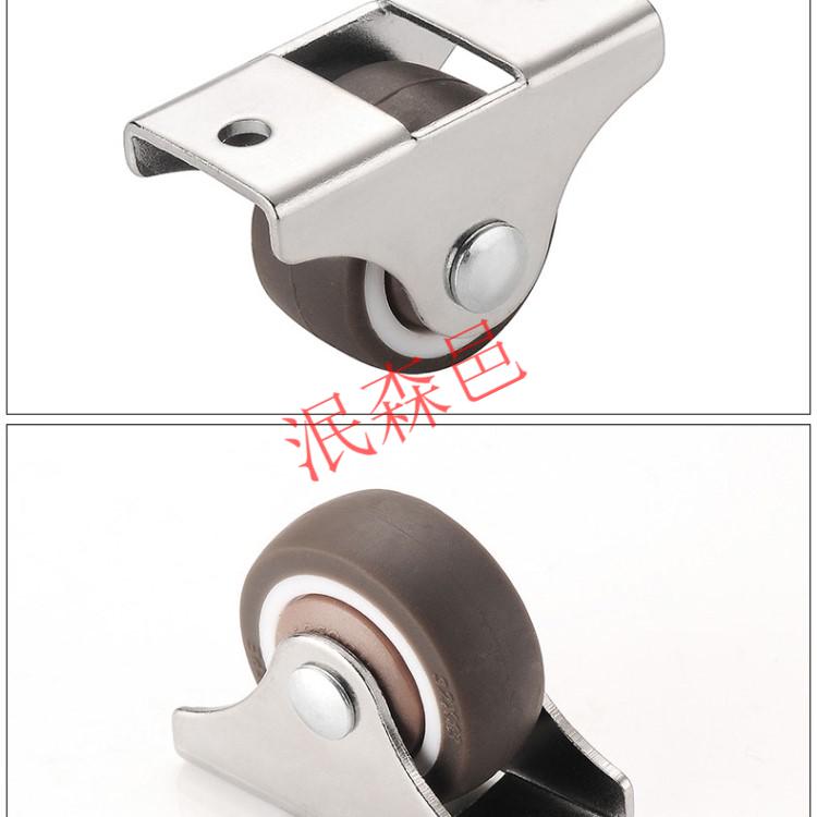 万向轮小号胶轮1寸不锈钢小型滑轮底座带轴承货架轮子橡胶滚轮象浅