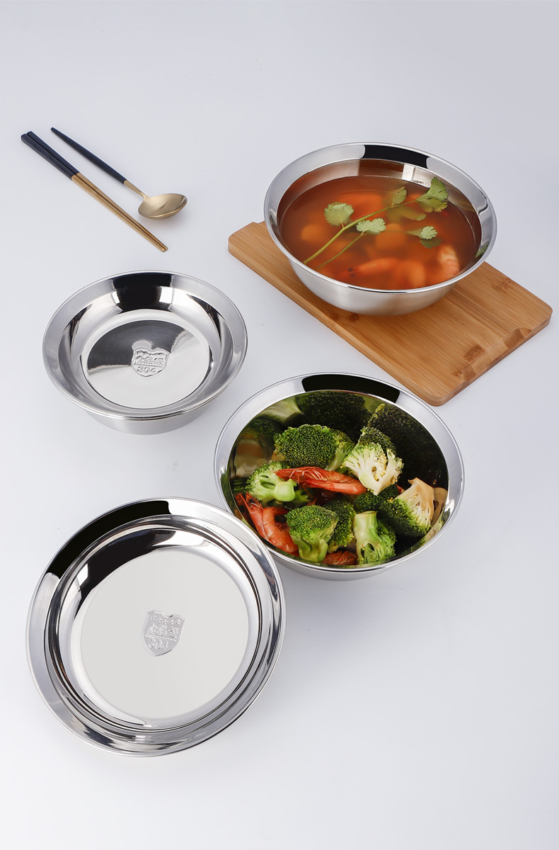 demanke加厚不锈钢盆家用厨房小号菜盆304铁盆汤盆食品级盆子饭盆吃饭