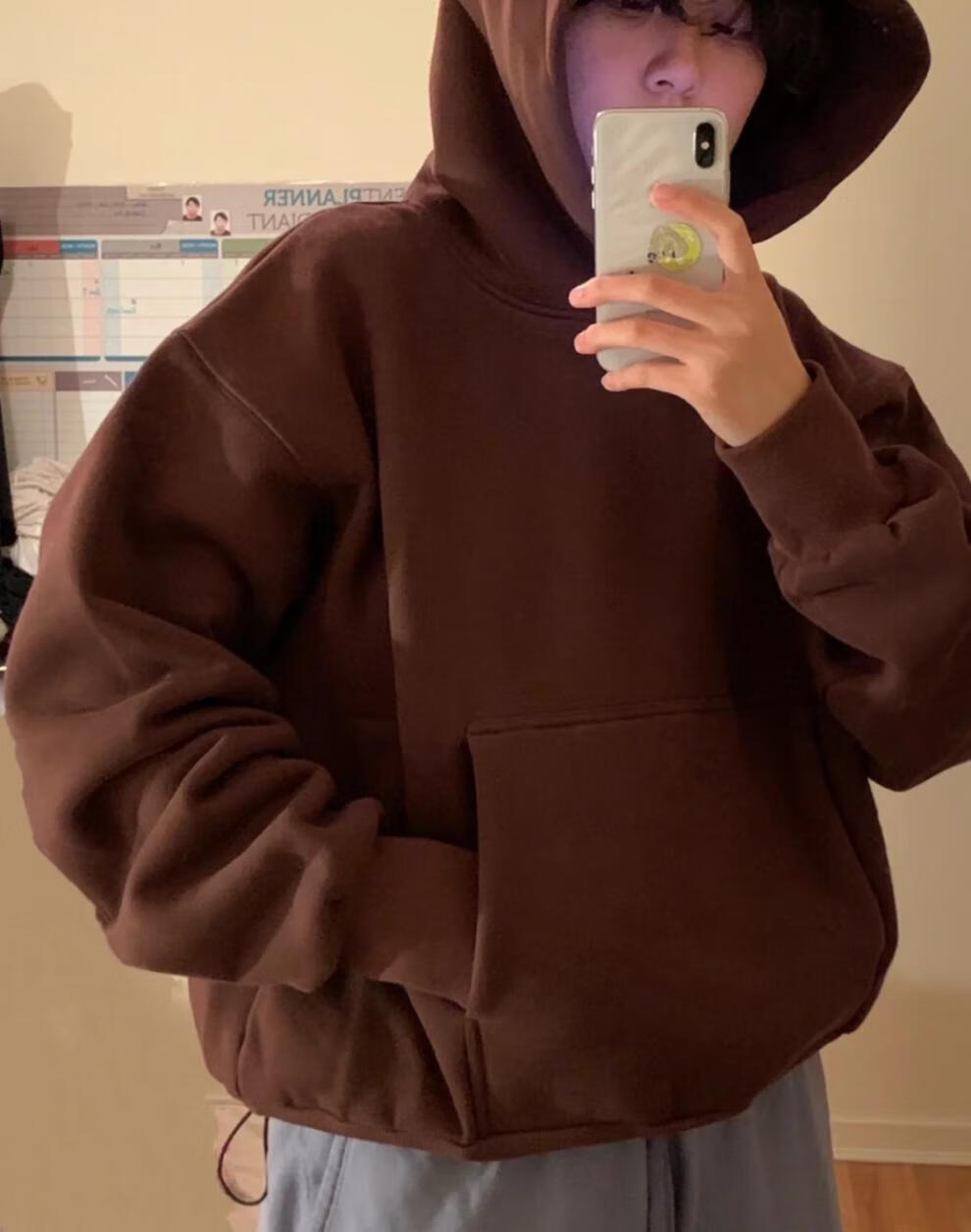 yeezyseason6克莱因蓝卫衣高街休闲宽松连帽衫 咖色(不) s【图片 价格