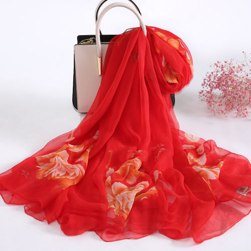 中老年女丝巾丝巾女时尚秋冬季保暖围巾青中老年妈妈百搭新款时尚长款