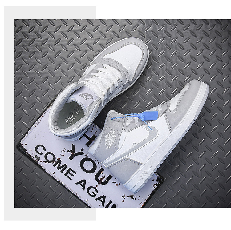 情侣鞋子一对aj高帮板鞋秋季2021新款篮球运动鞋夜光热款男女熊猫白