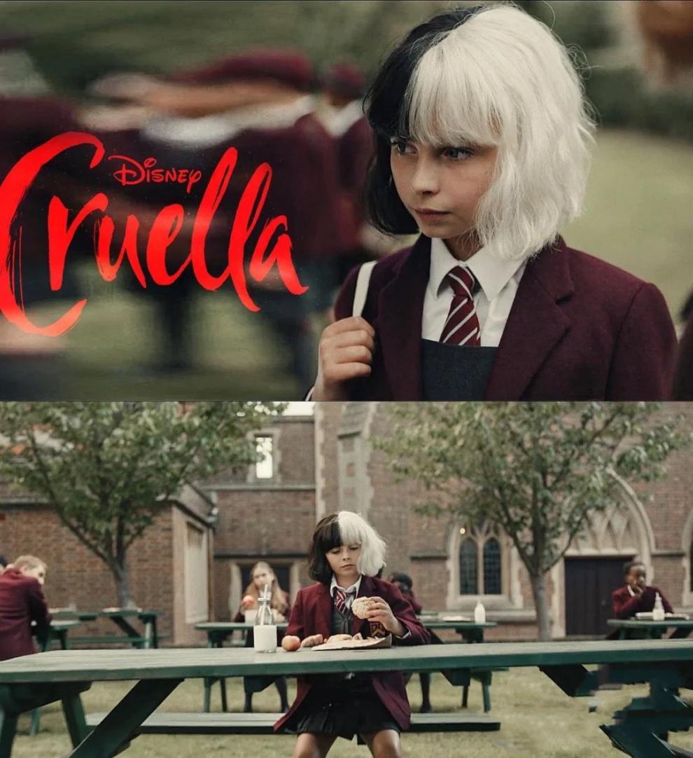 片希真人电影cruelladevil短卷发阴阳爆炸头黑白魔女库伊拉cos假发