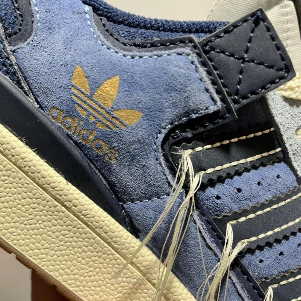 莆田定制鞋纯原秋季三叶草 forum84 low牛仔蓝男女鞋米白线头低帮运动