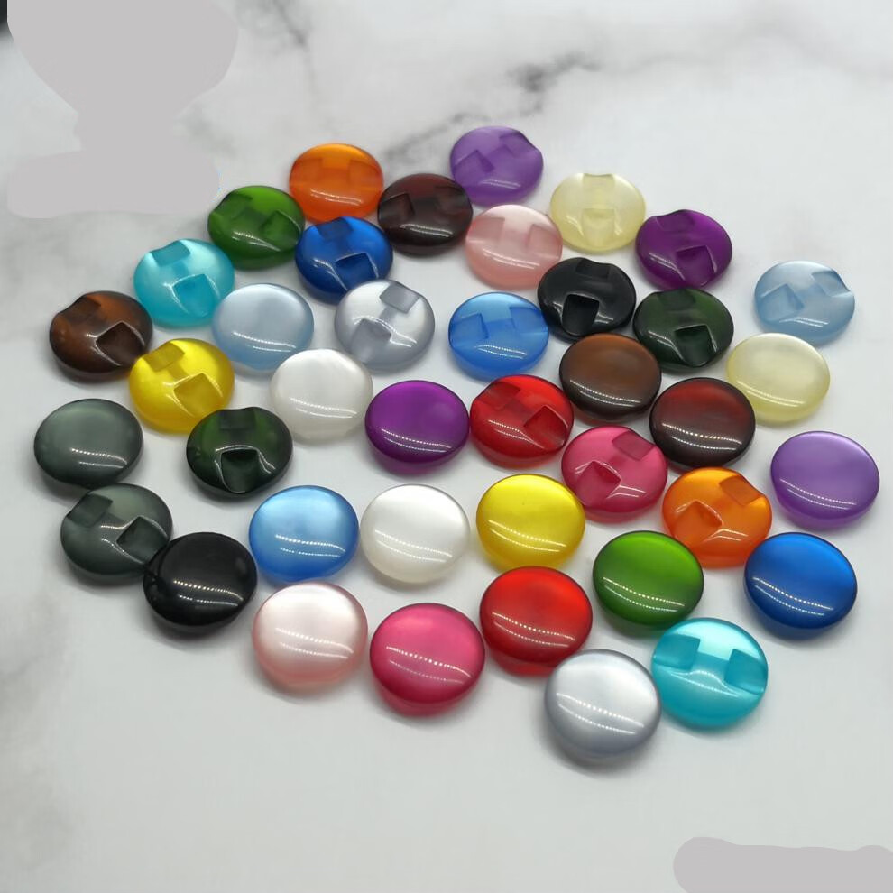 有机玻璃扣衣服彩色珠光暗眼扣防有机玻璃衬衫扣子圆形高脚纽扣 湖