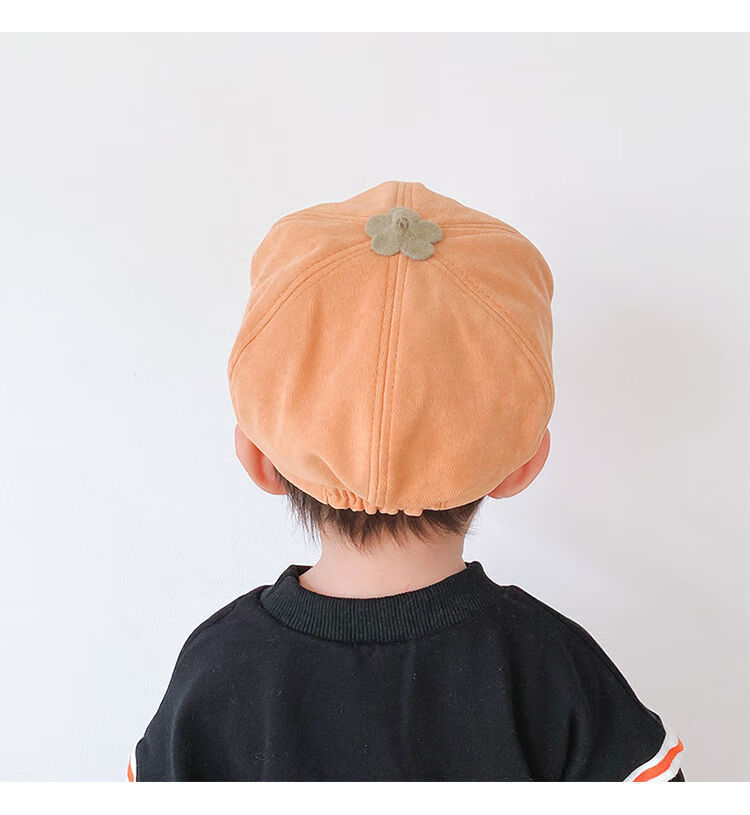 儿童八角帽15岁韩版宝宝帽子儿童字母软檐贝雷帽百搭复古通用童画家